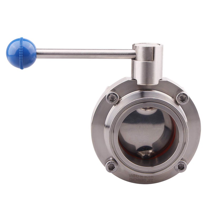 DERNORD Sanitary Butterfly Valve with Pull Handle Stainless Steel 304 Tri Clamp Clover (2.5" Tube OD) - Image 3